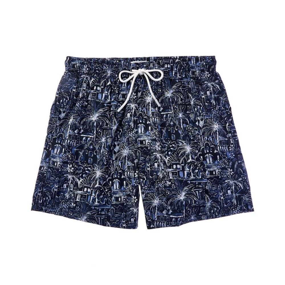 Eton Mens  Palm Tree Swim Short, Blue